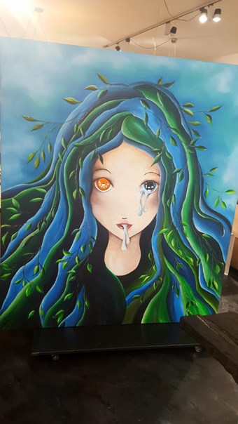 Acryl Gemälde Meerjungfrau 165x165cm luanna design