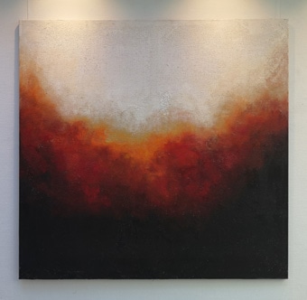 Flamme 160x160cm Acryl und Spachtelmasse auf Leinwand luanna design